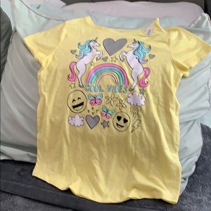 Girls Cool Vibes Unicorn Tee